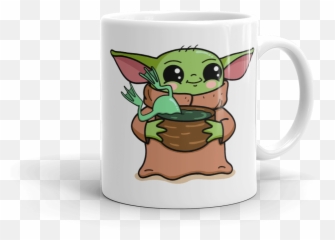 Baby Yoda Mug Cute Meme Parody - Coffee Cup Png,Yoda Transparent