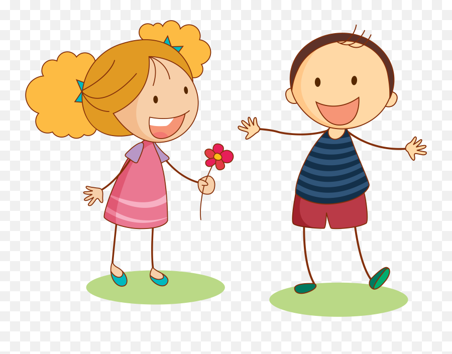 Child Clip Art - Boy And Girl Png Transparent Png Full Cartoon Boy And Girl Png,Child Png