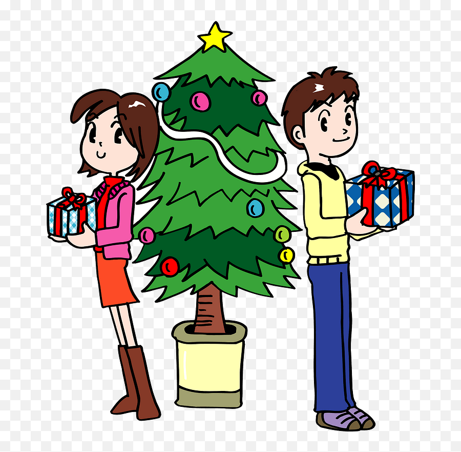 Gifts Near Christmas Tree Clipart Png