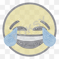 Download Hd Hotfix Cry Face Emoji Rhinestone Transfer - Circle png
