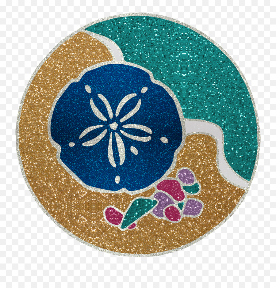 Sand Dollar Ocean Glitter Decal - Circle Png,Sand Dollar Png