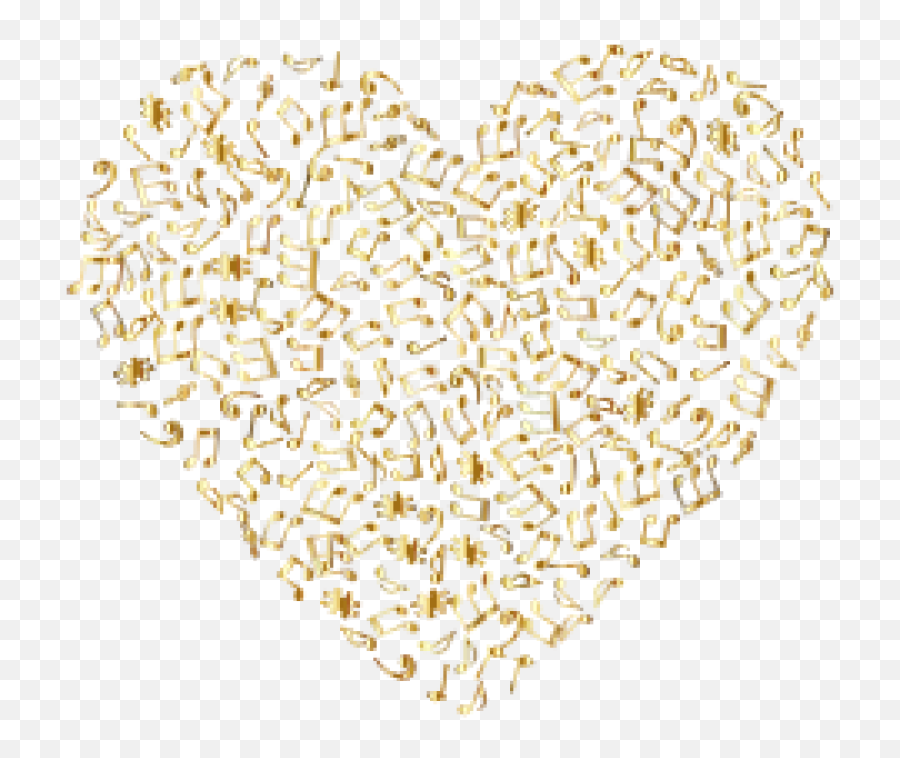 Download Gold Heart Png Clip Arts - Gold Music Notes Gold Glitter Heart Transparent Background,Musical Notes Transparent Background