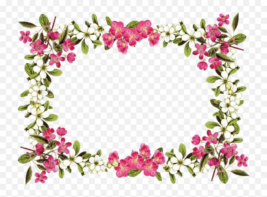 Download Flowers Borders Png Clipart Hq - Flower Frame With Transparent Background,Flowers Clipart Png