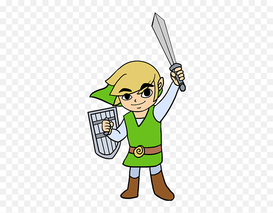 How To Draw Link From The Zelda Games - Cartoon Clipart Draw A Link Easy Png,Toon Link Png