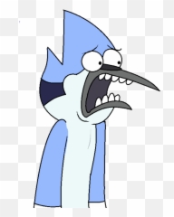Regular Show Mordecai Scared - Mordecai Regular Show Face Png,Mordecai Png