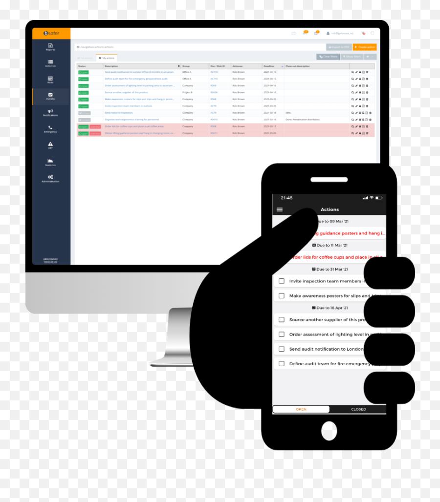 Actions Module U2014 Bsafer - Technology Applications Png,Close Page Icon