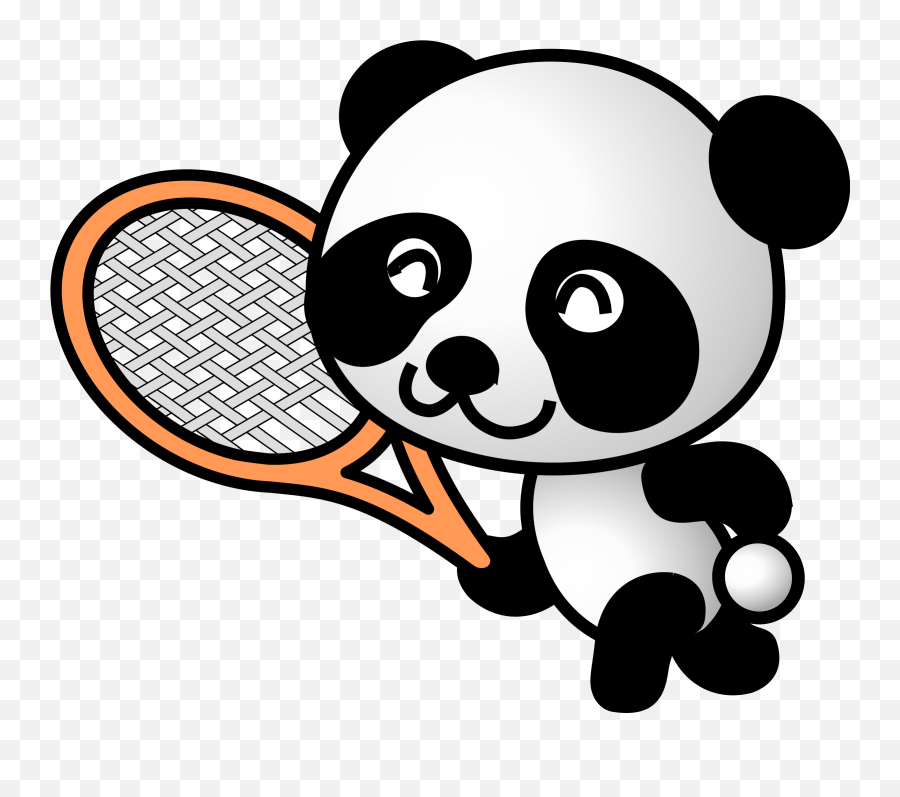 Clipart - Panda Tennis Png,Cute Panda Png