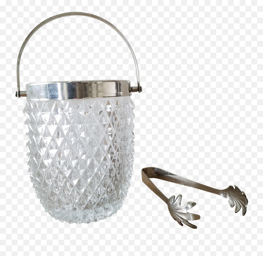 Diamond Point Glass Ice Bucket Tongs - Bucket Png,Ice Texture Png