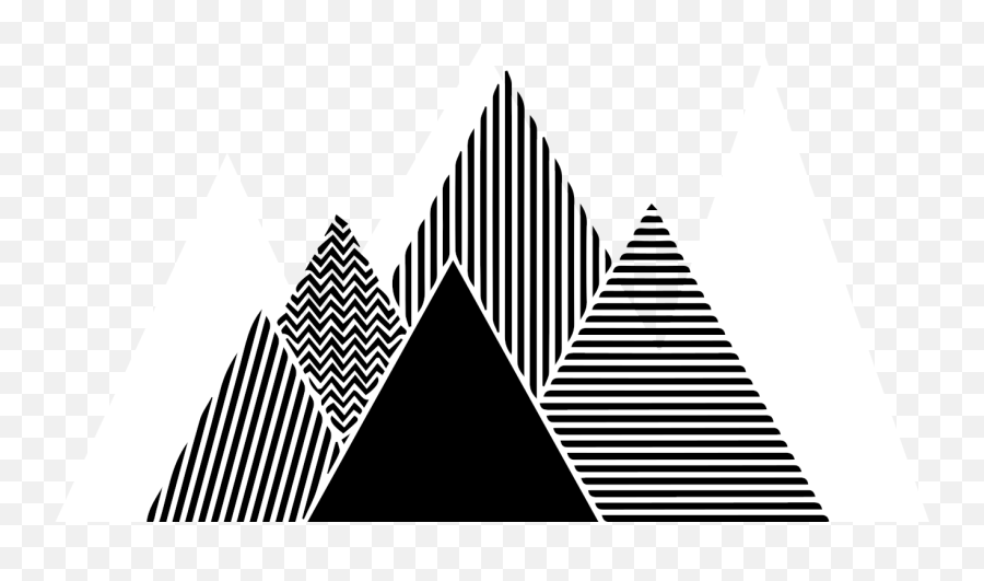 Black And White Stripy Mountains Illustration Wall Art Png Icon