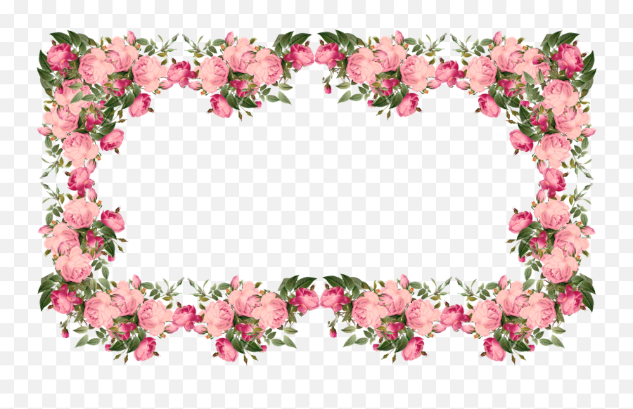 Rose Frame - Border Flowers Clipart Transparent Png,Vintage Border Png