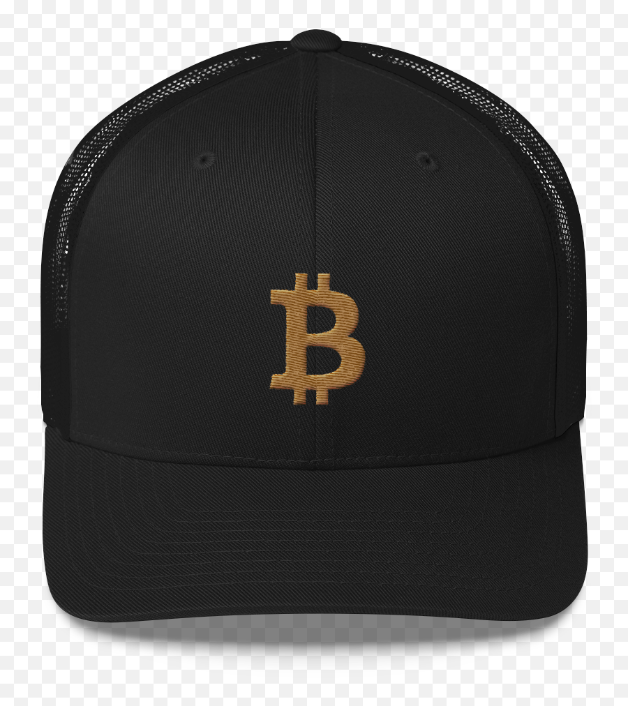 Bitcoin Trucker Hat Gold Logo Cryptostore Online - Bitcoin Png,Bitcoin Logo Png