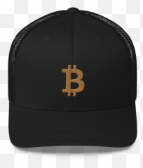 Bitcoin Trucker Hat Gold Logo Cryptostore Online - Bitcoin Png,Bitcoin Logo Png