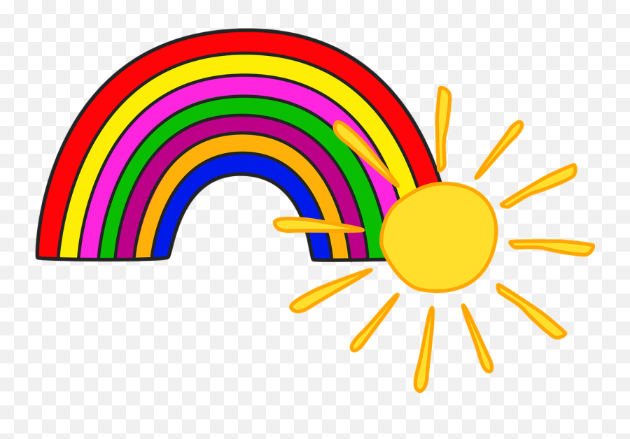 Sunrainbowkidsscrapbooknature - Free Image From Needpixcom Kids Sun Pictures With Rainbow Png,The Sun Transparent