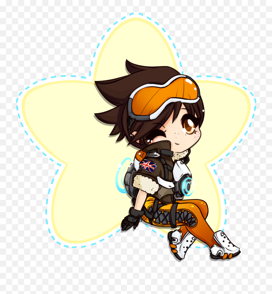 Overwatch Tracer Chibi - Overwatch Tracer Chibi Character Png,Overwatch Tracer Png