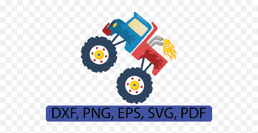 Monster Truck Svg Png Pdf Eps Dxf - Tractor,Monster Truck Png