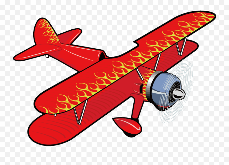 Airplane Aircraft Propeller Illustration - Red Flame Paint Airplane Illustration Png,Plane Emoji Png