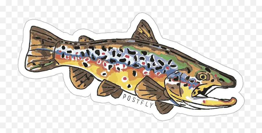 Postfly Artsy Trout - Trout Fly Fishing Stickers Png,Trout Png
