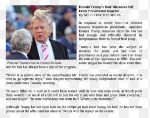 Download Hd Donald Trumpu0027s Hair Distances Self From - Debate Png,Trump Head Transparent Background