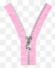 Pink Zipper Clothing Girly Sticker By Kris Smith - White Zipper png