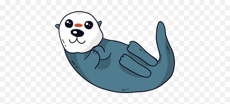 Cute Otter Sea Muzzle Tail Leg - Sea Otter Cartoon Png,Otter Png