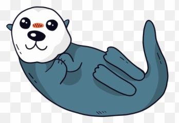 Cute Otter Sea Muzzle Tail Leg - Sea Otter Cartoon Png,Otter Png