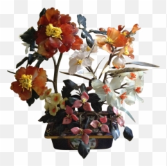 20th Century Shell Stone Japanese Bonsai Flower Sculpture Png