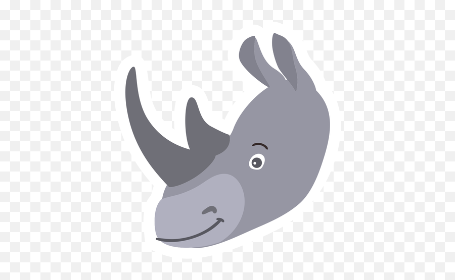 Rhinoceros Rhino Horn Flat Sticker - Transparent Png U0026 Svg Cartoon Rhino Horn Png,Rhinoceros Png