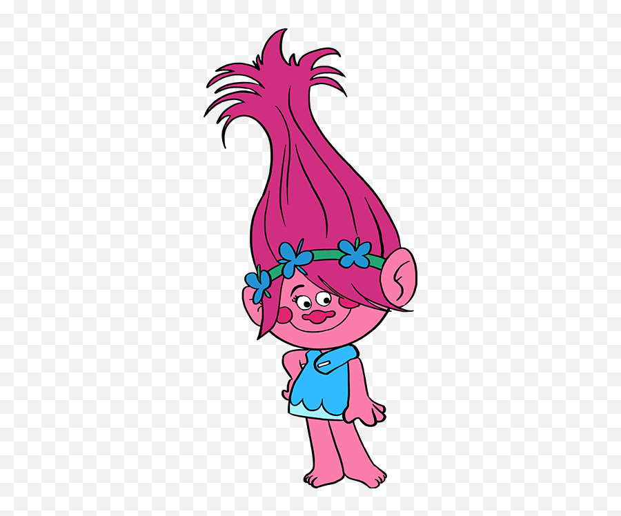 How To Draw Poppy From Trolls - Really Easy Drawing Tutorial Draw Poppy From Trolls Png,Poppy Troll Png