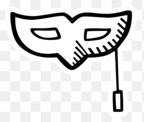 Mask New Year Theater Icon - New Years Hand Drawn Sticker png