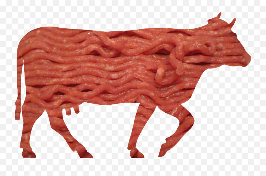 Minced Beef Meat Cow Cattle - Cow Made Of Beef Png,Cattle Png