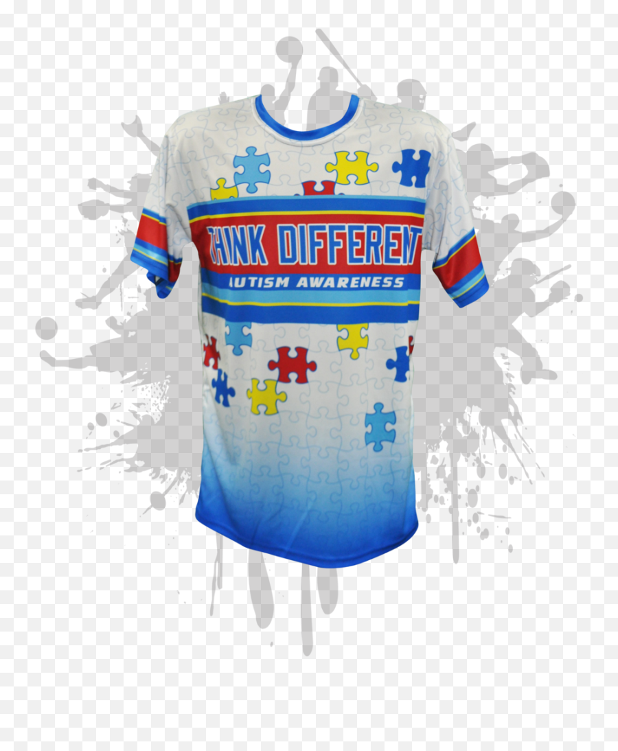 Think Different Autism Awareness Mens Full Dye Jersey - Breast Cancer Awareness Jerseys Png,Autism Awareness Png