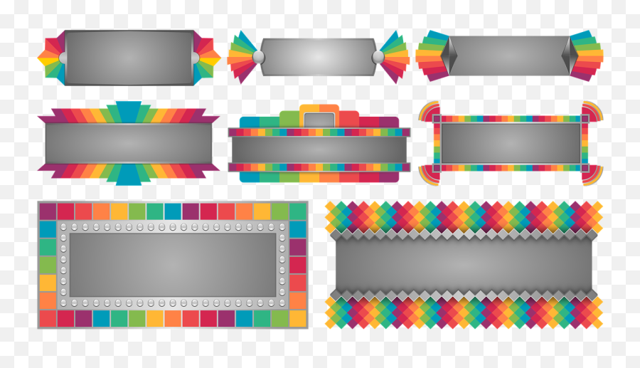 Banner Set Colorful Art - Art Deco Png,Art Deco Png