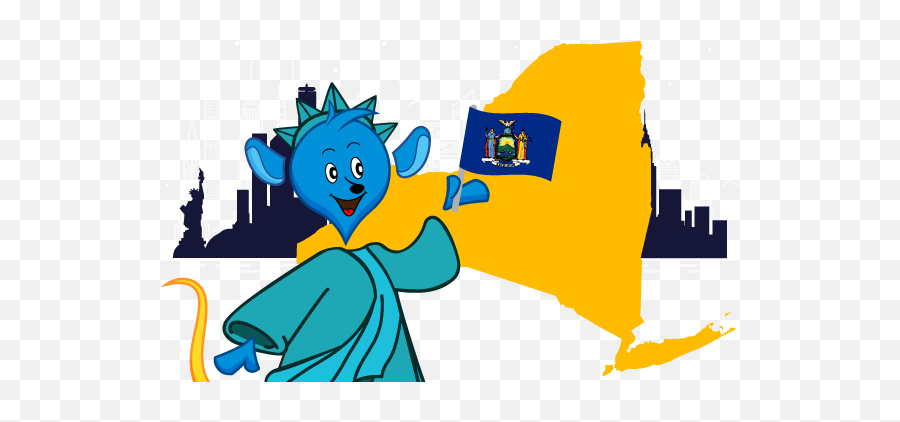 Unit Study Supplement New York Facts Us 11th State - New York Map Blue Png,Study Island Icon