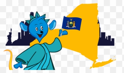 Unit Study Supplement New York Facts Us 11th State - Map Blue png