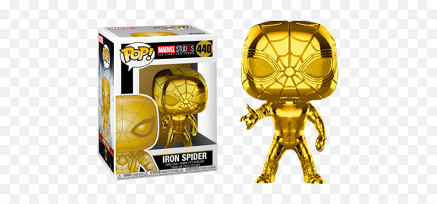 Marvel Studios The First Ten Years - Iron Spider Gold Chrome Pop Vinyl Figure Funko Pop Iron Spider Chrome Png,Iron Spider Png