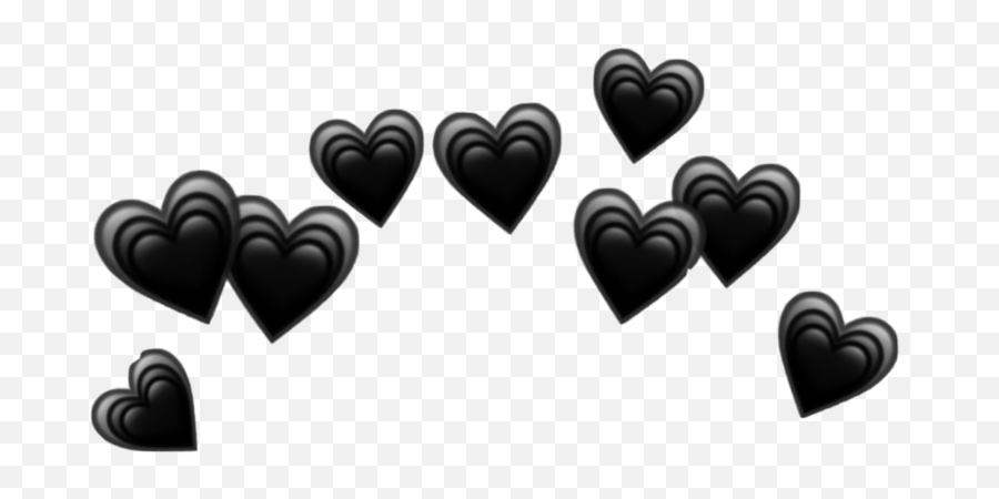 Black Heart Emoji Crown Aesthetic Tumblr Dark Emo Egirl - Black Heart Crown Png,Black Heart Transparent