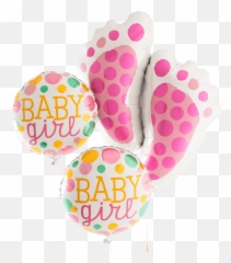 Baby Feet Pink Foil Balloon Bouquet - Portable Network Graphics Png,Baby Feet Png