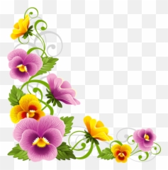 Clip Art Flowers - Side Corner Png