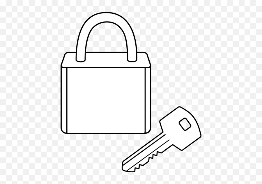 Key Black And White Heart Clipart 7 - Line Art Lock Outline Png,Key Clipart Png