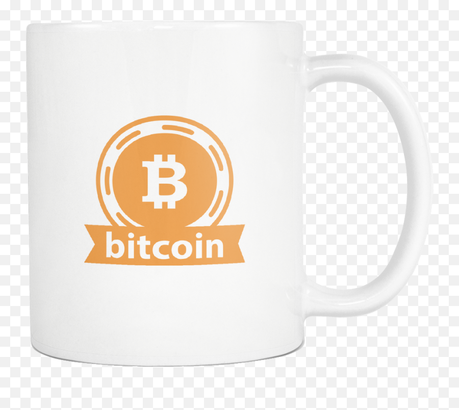 Bitcoin Logo Ribbon - Bitcoin Mug White Mug Gift Mug 11 Ounces Gift For Birthday Bitcoin Svg Logo Png,Bitcoin Logo Png