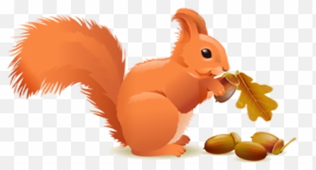 Eurasian Red Squirrel Cartoon - Dibujo Ardilla Comiendo Nueces Png,Squirrel Transparent