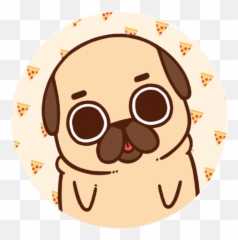 Pug Sticker - Pug Kawaii Png,Pug Png