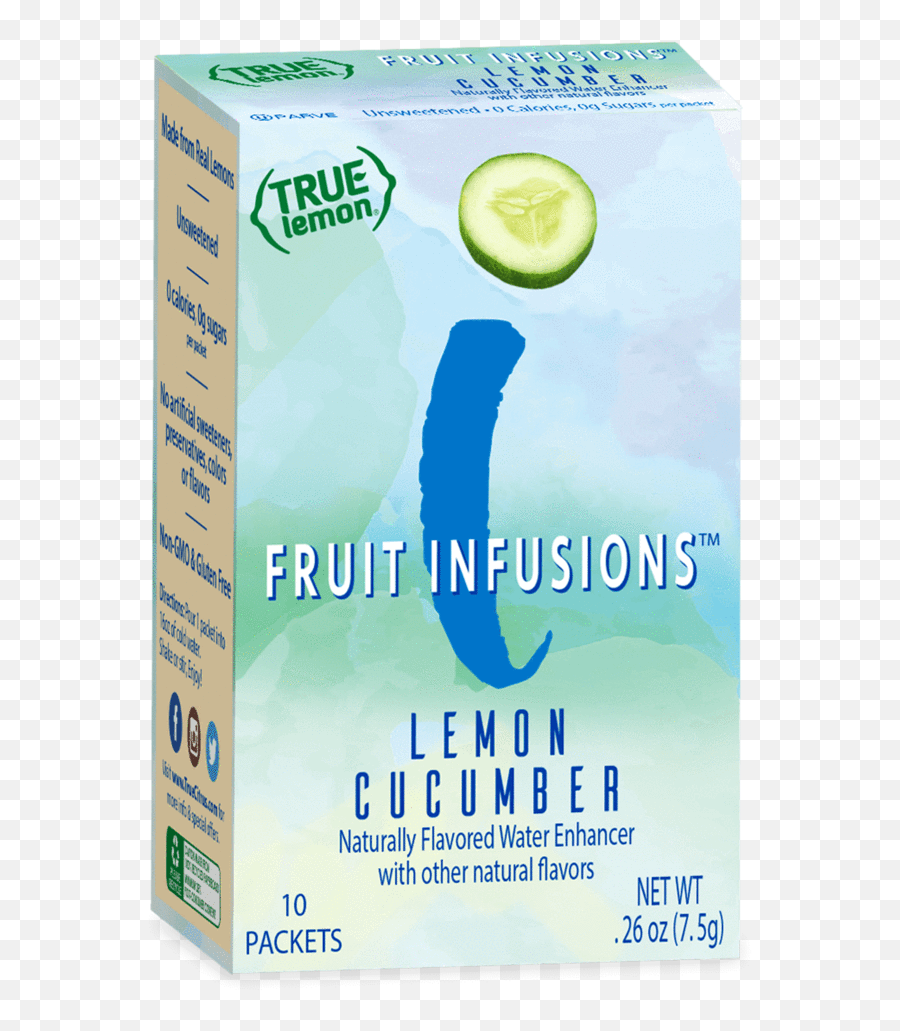 True Lemon Fruit Infusions Cucumber - Lemon Cucumber True Lemon Infusions Png,Cucumber Transparent