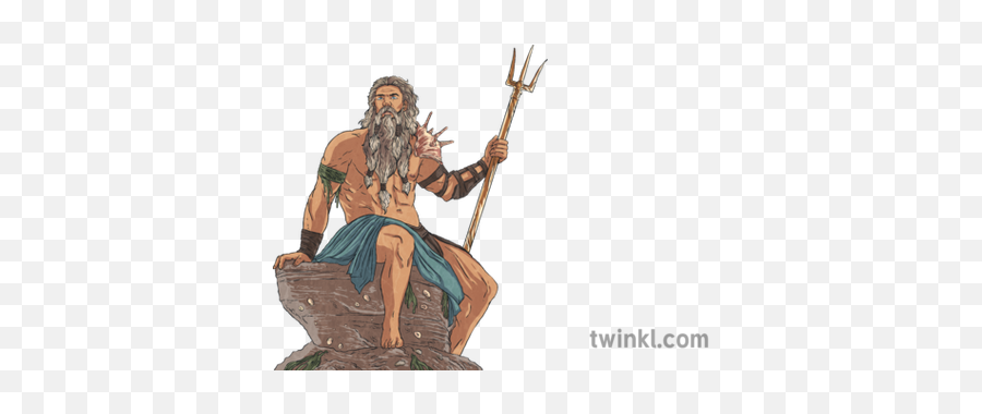 Neptune Poseidon God King Seas Oceans Man Person Trident Mps Ks2 - Corel Draw X5 Png,Poseidon Png