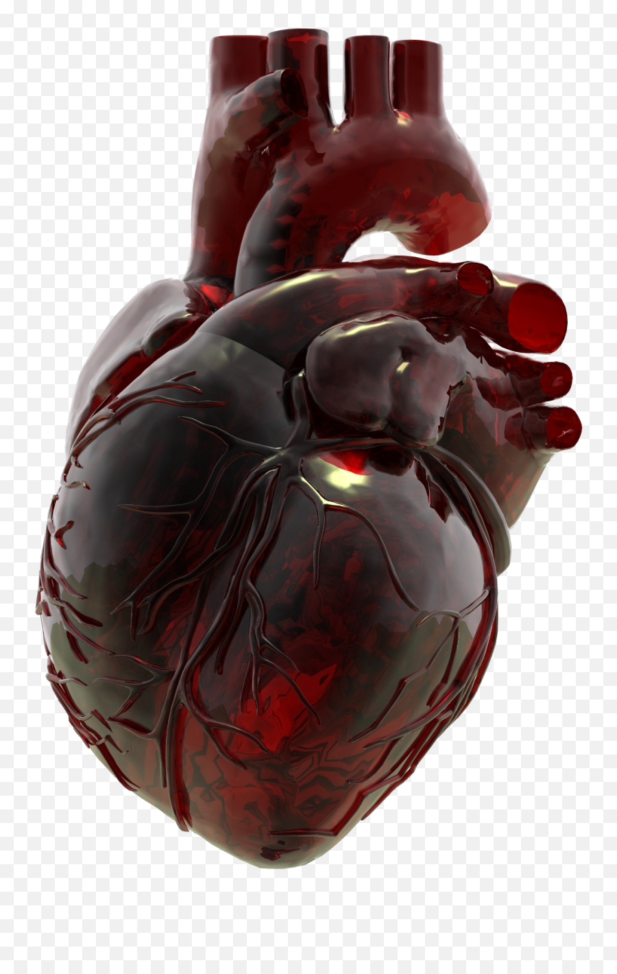 Red Glass Heart Art Human - Anatomical Heart Glass Jar Png,Human Heart Png