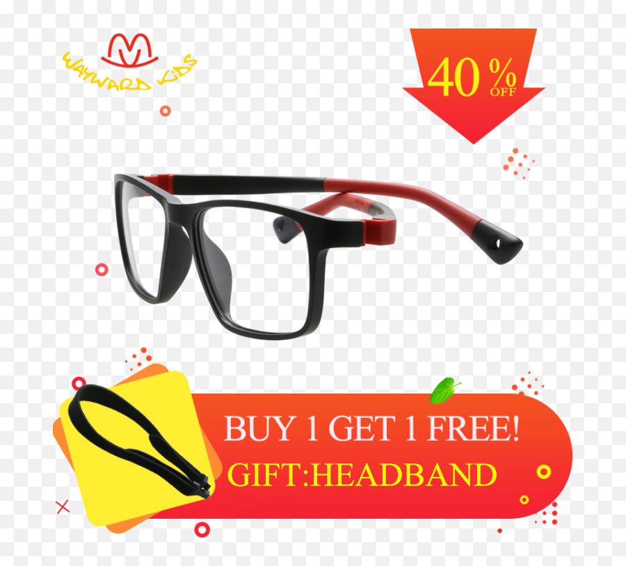 Wayward Kids Classical Square Boy Eyewear Durable Tr90 Headband Gift Plastic Super Flex Connection Eyeglasses Blue Black Option - Great Man Is A Woman Png,Square Glasses Png