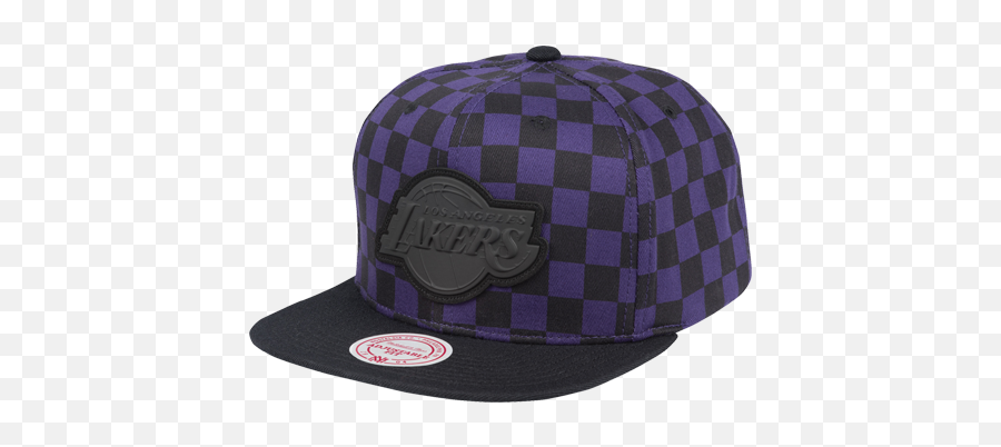 Los Angeles Lakers Checkered Logo Snapback Cap - Purpleblack For Baseball Png,Lakers Logo Png