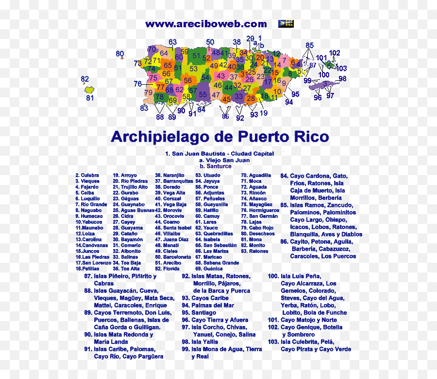 Areciboweb Puerto Rico Isla Del Encanto Pueblos De Puerto Rico Png