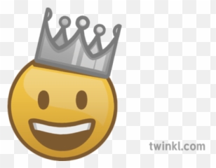 Crown Smile Emoji Christmas Festive Emote Happy Mojimaths - png