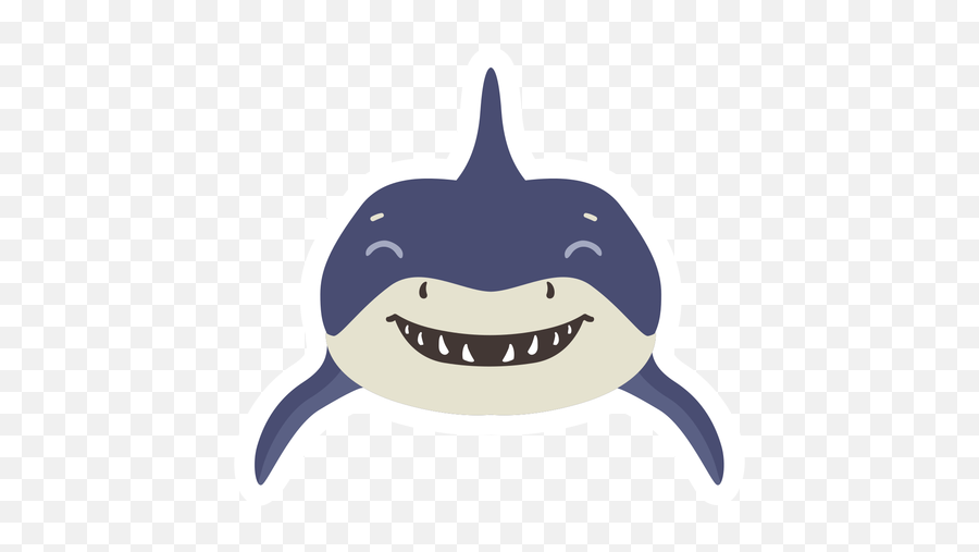 Shark Tooth Fin Flat Sticker - Dente De Tubarão Png,Shark Teeth Png